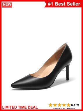 Pointed Toe Stiletto Heels Closed Toe Faux Leather Pumps for Work